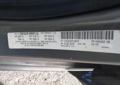 2012 Dodge Avenger Sxt из США, поврежденный, VIN 1C3CDZCB3CN196370